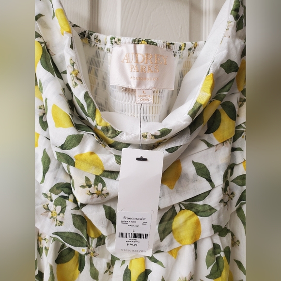 Lemon 🍋 Print "Francesca's" Tonia Strapless Midi Dress NWT - Picture 7 of 7